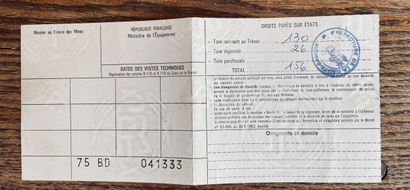 null HOTCHKISS 864 S 49 «ARTOIS» de 1950 :

-	Avec sa carte grise normale française...