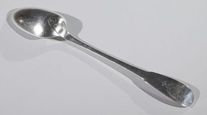 Stew spoon in silver uniplat, engraved with...