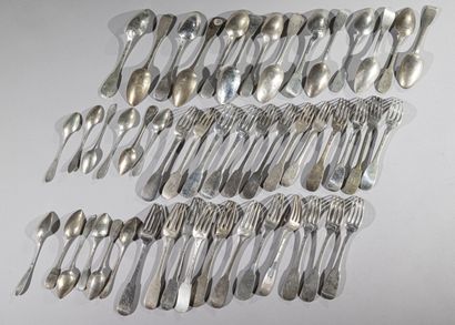 Meeting of silver cutlery, uniplat model...