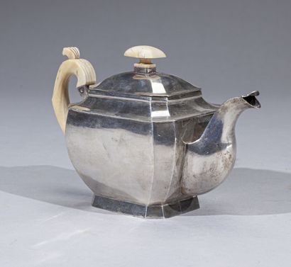 Small baluster teapot on pedestal in plain...