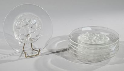 null CRISTAL LALIQUE 
Suite de six assiettes lunch « Marienthal » (modèle créé en...