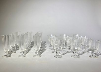 DAUM - NANCY 
Service of footed glasses with...