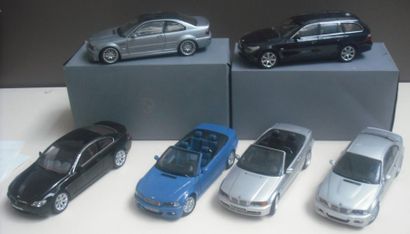 null Lot de six voitures BMW échelle 1/18°: Série 5 Touring, Série 6 Coupé, M III...