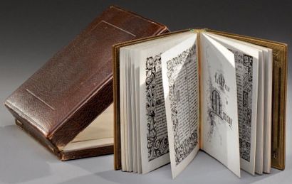 null Rare livre d'heures tissé, manufacture J.A Henry, Lyon, 1887, édité par A. Roux...