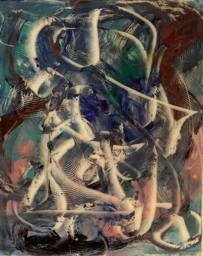 Yolande FIEVRE (1907-1983) Peinture automatique. Paul Facchetti Huile et gouache...