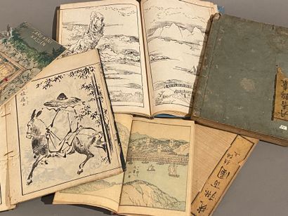 Ensemble de six livres, Japon, XIX et début...