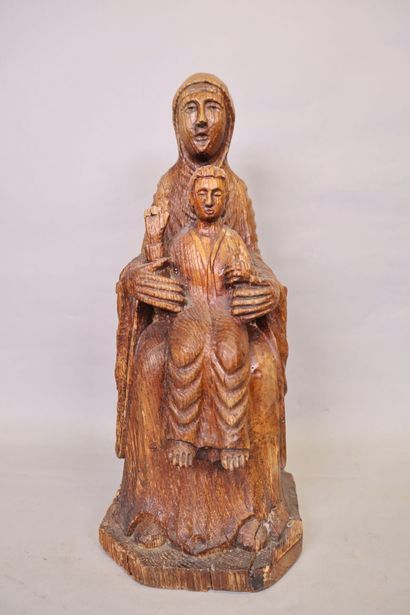 Vierge à l'Enfant
Groupe en chêne sculpté...
