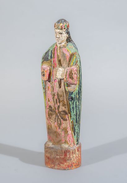 Sainte martyre
Statue en bois sculpté et...