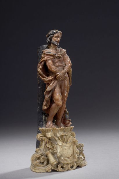 null ITALIE DU SUD,, école de Trapani, XVIIIe siècle 
Ecce Homo 
Statuette en albâtre...