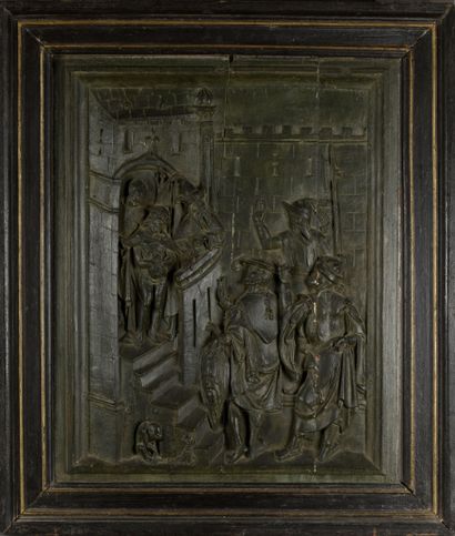 null ALLEMAGNE, XVIe siècle
Ecce Homo
Panneau sculpté en bois 
H. 76 cm - L. 62 cm...