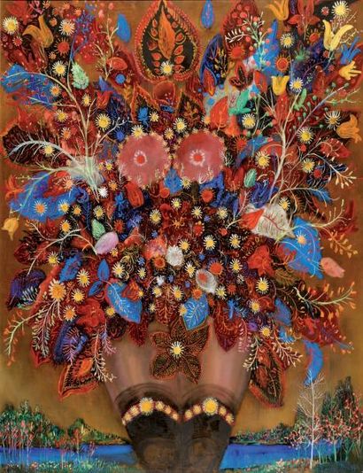Edouard DOUGY (1912-1989) Sublimation de la femme Huile sur toile Signée en bas à...