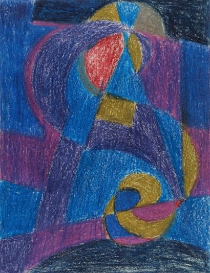 null René-Maria BURLET (1907-1994)
Composition abstraite
Pastel gras
Signé en bas...