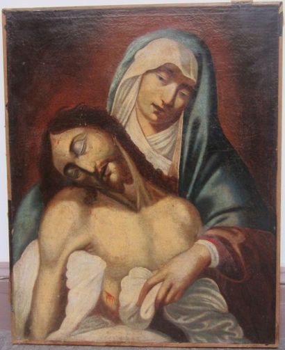 null Ecole espagnole XVII-XVIIIe siècle
Lamentation 
Huile sur toile rentoilée
H....