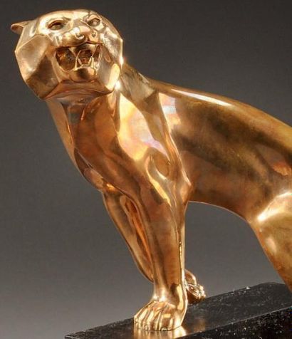 Georges LAVROFF (1895-1991) Tigre rugissant Bronze signé G. LAVROFF sur la patte...