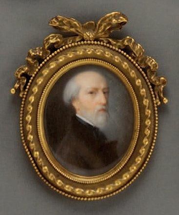 Attribué à Auguste VIBERT (1805 - après 1858) Miniature ovale sur ivoire Portrait...