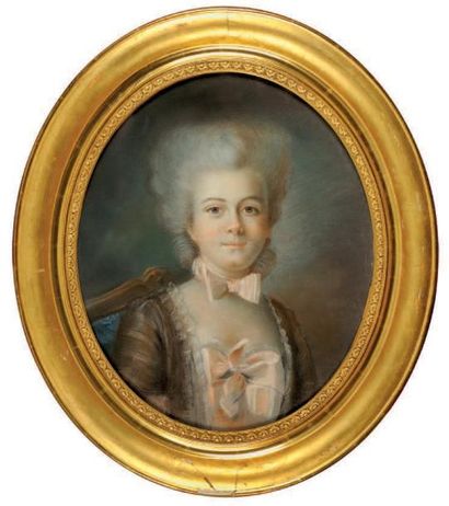 Ecole française dans le goût du XVIIIe siècle Portrait de Madame Carlin Bertinazzi...
