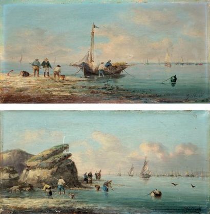 Pierre Julien GILBERT (1783-1860) Le ramassage des coquillages Le départ de la pêche...