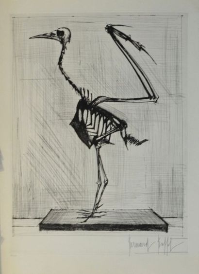 Bernard BUFFET (1928-1999) Squelette d'oiseau. Pointe sèche. Folio