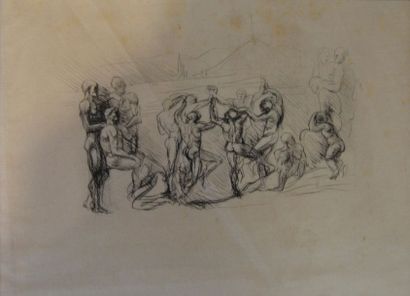 Auguste RODIN (1840-1917) Epreuve d'une planche d'illustration Pliures