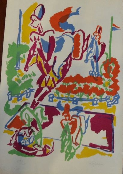 Charles LAPICQUE (1898-1988) Composition. Lithographie. Folio