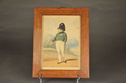 null E. PURCELL***, école ANGLAISE du XIXe siècle
Portrait- charge de Napoléon Bonaparte...