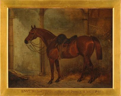 ECOLE ANGLAISE DU XIXe SIÈCLE Enna, premier cheval de bataille de S. G. Calthorpe,...