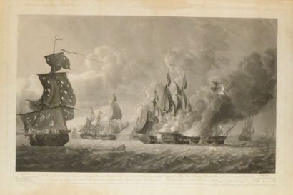 Robert DODD (1748-1816) et B. B. EVANS, éditeur Bataille navale entre les Anglais...