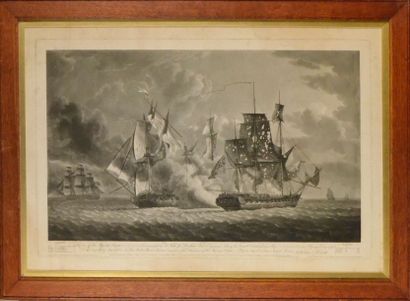 Robert DODD (1748-1816) et B. B. EVANS, éditeur Bataille navale entre les Anglais...