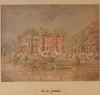 École ANGLAISE de la n du XIXe siècle Perry Hall, Staffordshire, 1861 Gravure rehaussée...