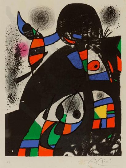 Joan MIRO (1993-1983) San Lazzaro et ses amis, 1975 Lithographie, signée en bas à...