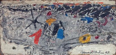 Arnold FIEDLER (1900-1985) Composition abstraite, 1963 Huile sur carton, signée en...