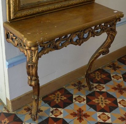 null Console en bois sculpté et doré Style Louis XV (*)