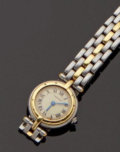 CARTIER, Paris Bracelet-montre de dame en or et acier modèle Panthère Vendôme, cadran...