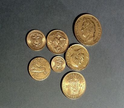 null Lot de monnaies d'or: - 1 pièce de 40 FRANCS OR,1833 - 1 SAINT-GEORGES, 1912...