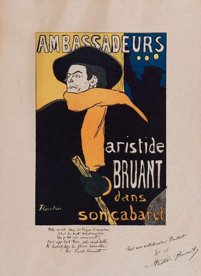 *Henri de TOULOUSE-LAUTREC (1864-1901) Réduction de l'affiche "Ambassadeurs" d'Aristide...