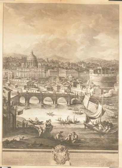 Giuseppe Vasi (1710-1782) Vue du Vatican Eau-forte, d'un tirage du XIXe siècle H....