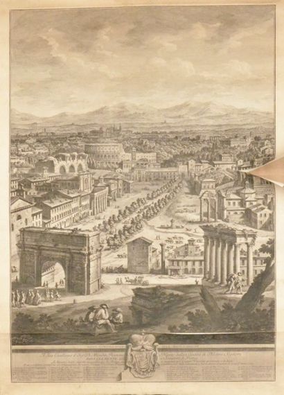 Giuseppe Vasi (1710-1782) Vue de Rome Eau-forte, d'un tirage du XIXe siècle H. 106...
