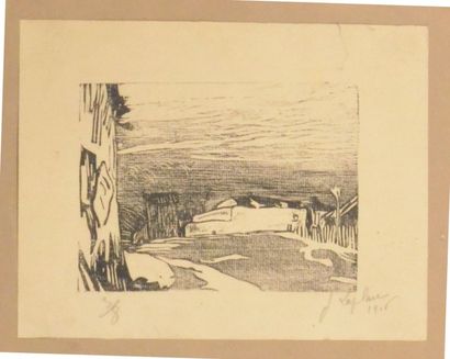 Jacques LAPLACE, artiste de l'école lyonnaise (1890-1955) Lot de six gravures sur...