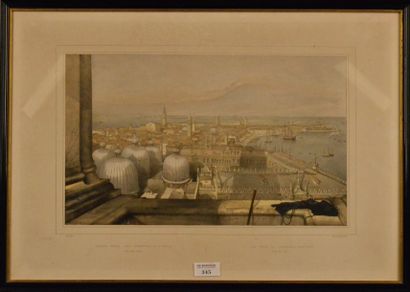 D'après Adolphe ROUARGUE (1810-?) Venise, vue du Campanile de Saint Marc Lithographie...
