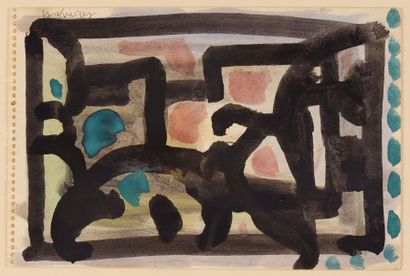 Henri VIEILLY (1900-1979) Étude de forme et de couleurs Aquarelle, signée en haut...