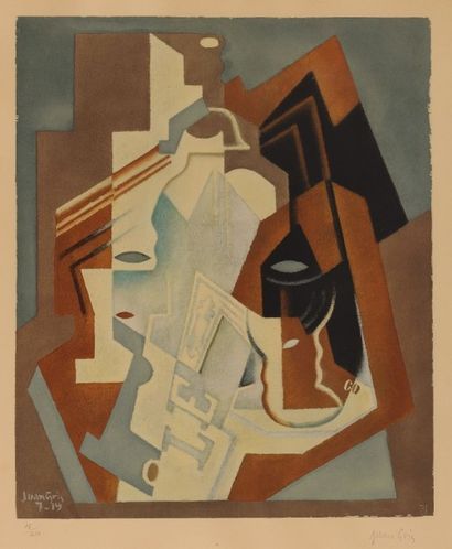D'APRES JUAN GRIS (1887-1927) Le siphon, 1919 Impression et pochoir en couleurs,...