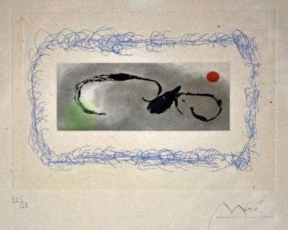 Joan MIRO (1893-1983) Héraclite d'Éphèse Eau-forte et aquatinte, signée en bas à...