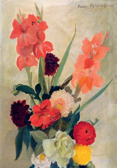 Pierre PELLOUX (né en 1953) Grand bouquet de fleurs Huile sur toile, signée et datée...