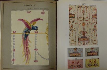null Album d'échantillons d'imprimés, L. Bouix, vers 1930, fleurs de Indes, décor...