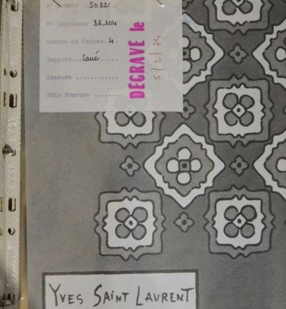 null Empreintes d'imprimés pour la mode,
Mermoz, 1970-1980 environ, pour carrés et...