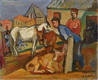 Henri EPSTEIN (1892-1944) 
Marché aux bestiaux 
Huile sur toile, signée en bas à...