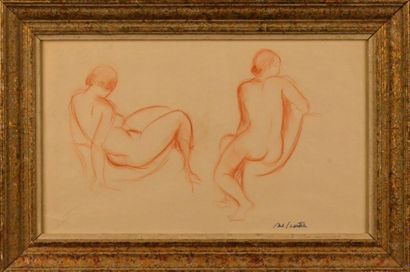 Antoine CHARTRES (1903-1968) 
Deux nus
Sanguine, signée au crayon en bas à gauche...