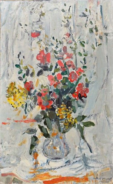 Marcel SAINT-JEAN (1914-1994) 
Grand bouquet de fleurs sauvages
Huile sur toile,...