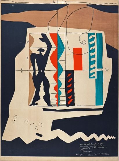 LE CORBUSIER (1887-1965) 
Le Modulor
Lithographie réalisée par Mourlot, signée, située...