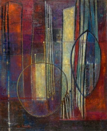 Andrée le Coultre (1917-1986) 
Harmonique
Huile sur toile, signée en bas à gauche,...